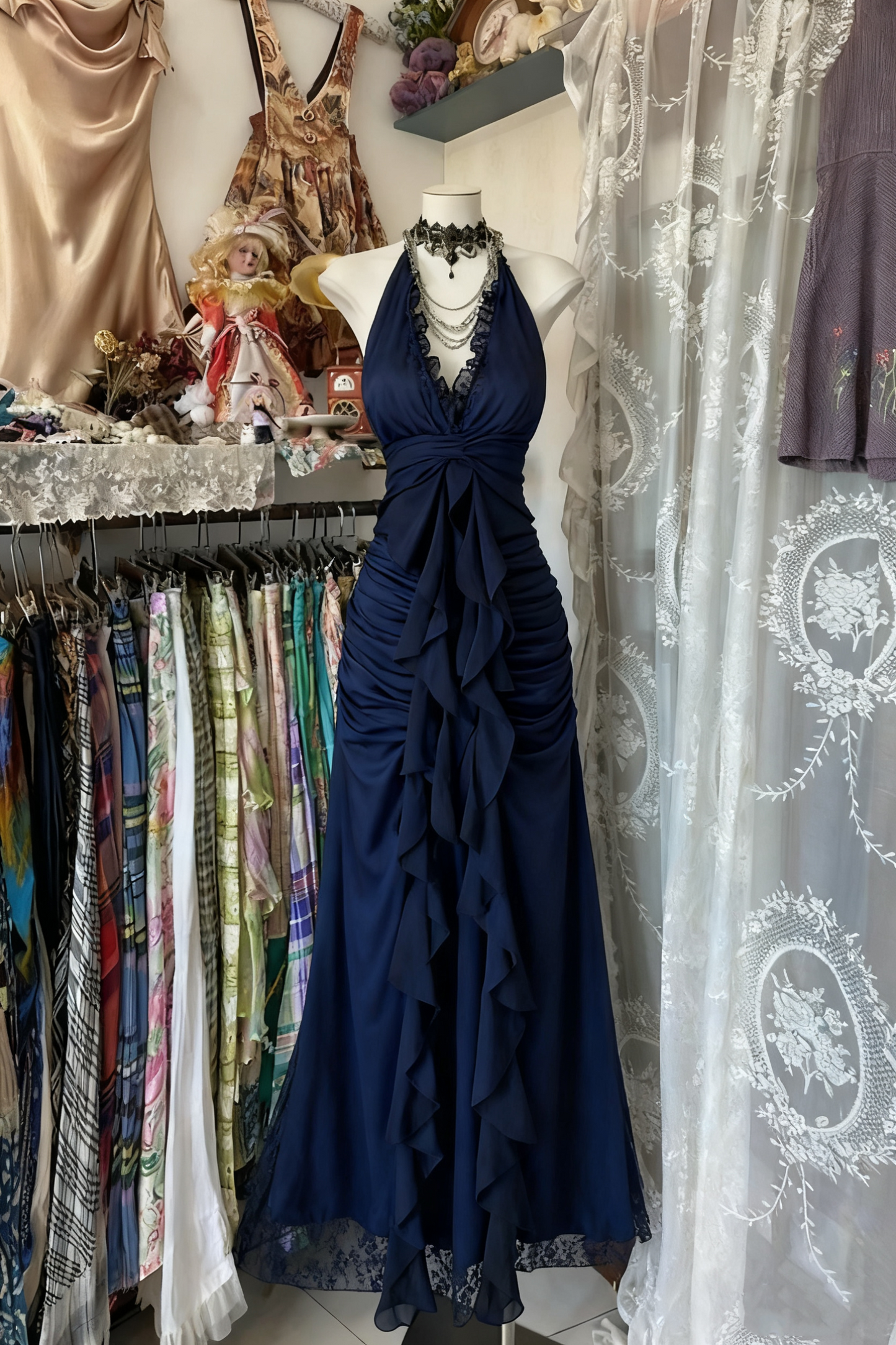 Black Elegant Vintage Prom Party Gown Evening Dress cg25250