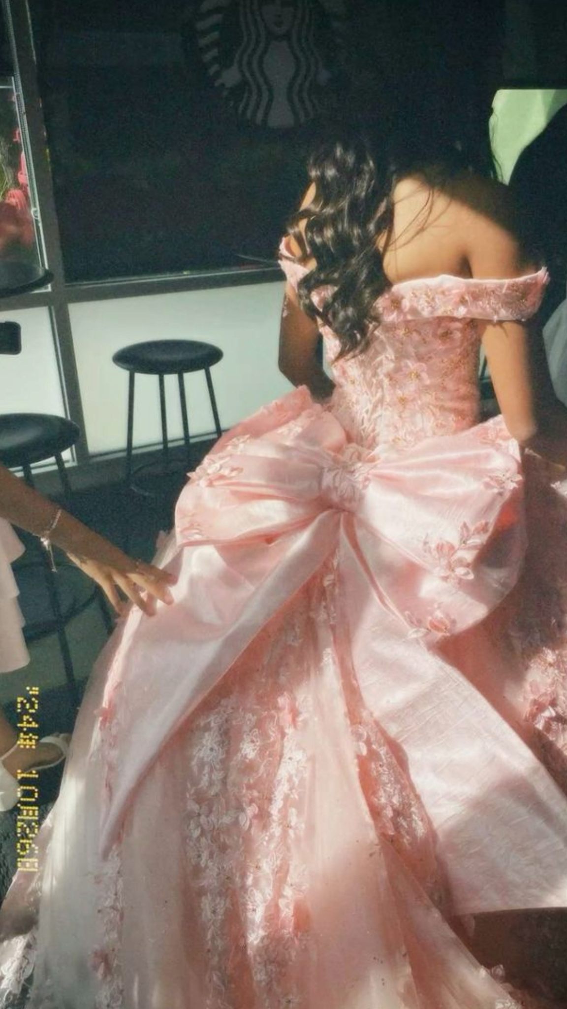 A Line Pink Off Shoulder Quinceanera Dress Lace Appliques Sweet 16 15 Ball Gown cg25908