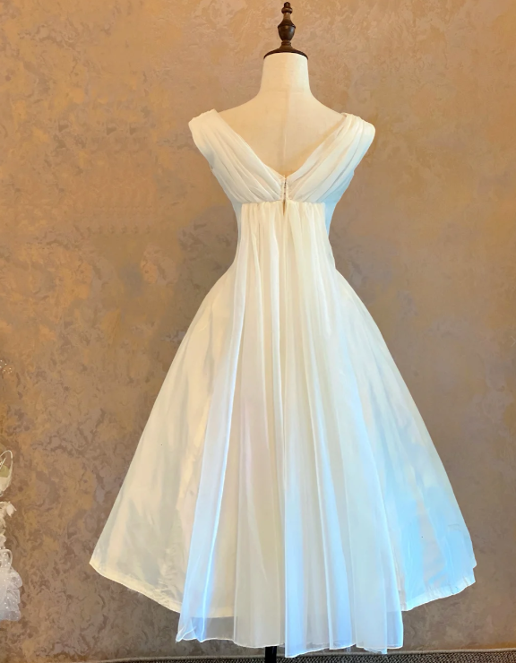 A Line White Chiffon Birthday Outfit Short Prom Dress Homecoming Dress cg26325