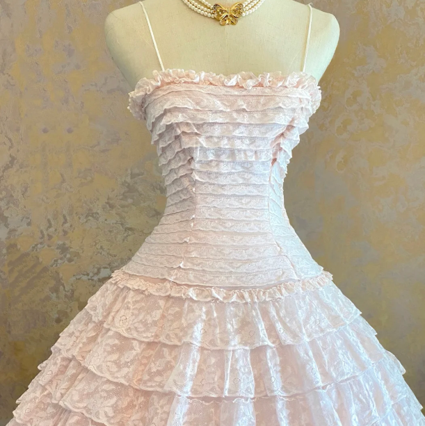 Pink Sweet Prom Party Dress Tiered Birthday Dress Evening Dress cg26299