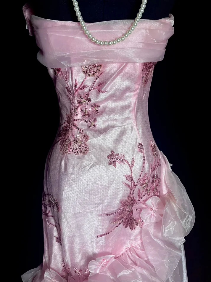 Unique Sheath Strapless Pink Tea Length Formal 7th Grade Homecoming Dresses Middle School Mid Length Prom Dress Hoco Outfits cg26230