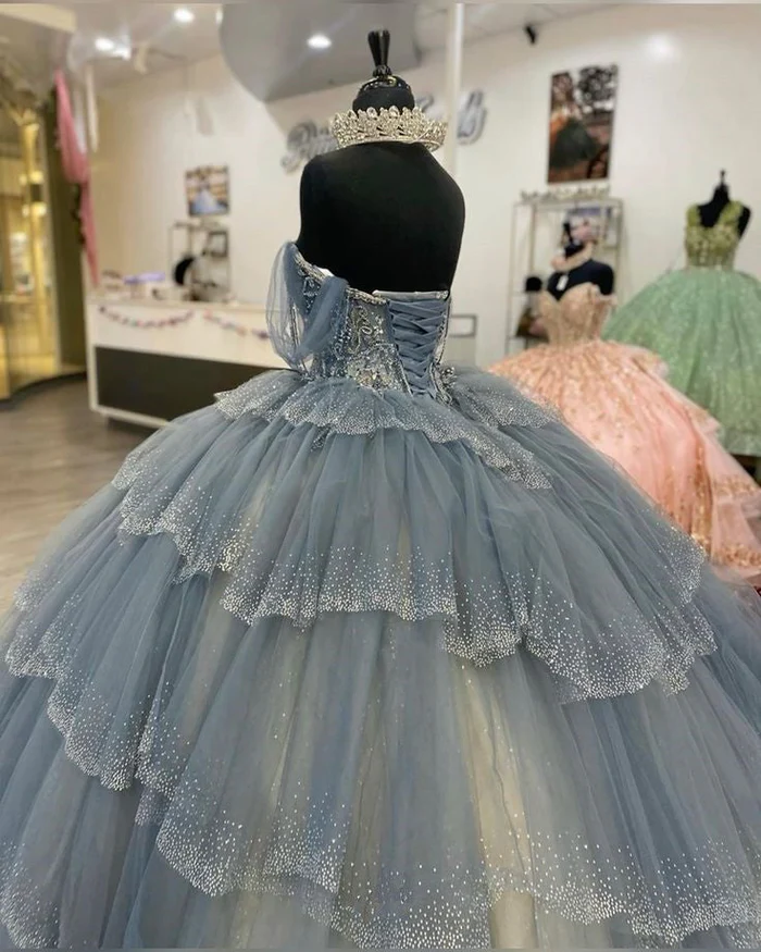 Blaues langes Ballkleid Abendkleid zum 21. Geburtstag cg26107
