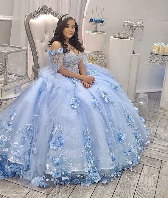 Sky Blue Pageant Gown Sweet 16 Dress Birthday Dresses Ball Gown Long P classygown Sky Blue Pageant Gown Sweet 16 Dress Birthday Dresses Ball Gown Long P classygown