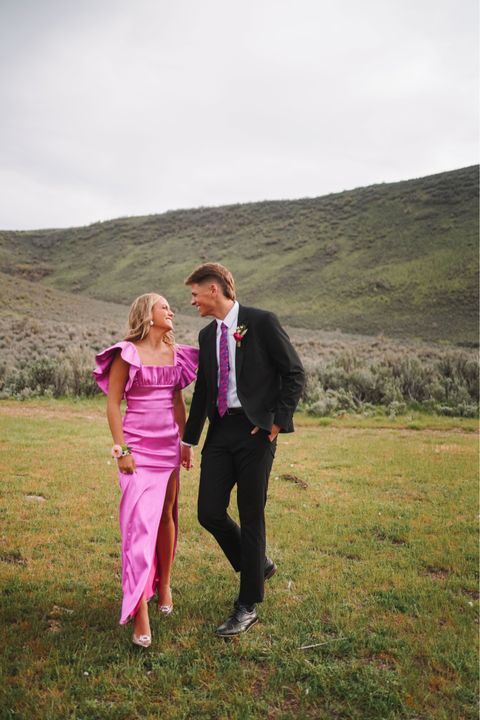 Modest Square Neckline Pink Long Prom Dresses cg24897