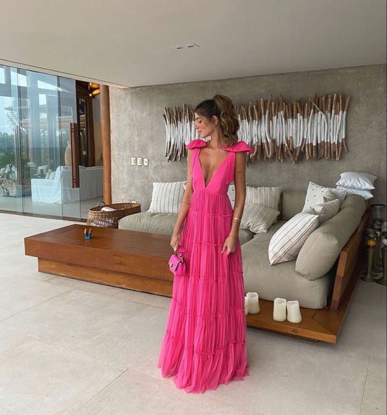 Pink Backless Prom Dress, Evening Dress cg24939