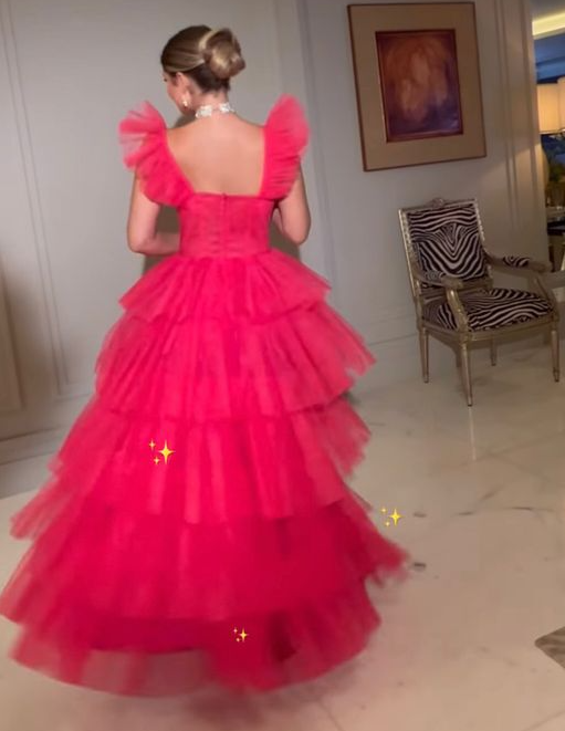 Princess Long Prom Dress Layered Tulle Sleeveless Gown,Evening Dresses cg24866