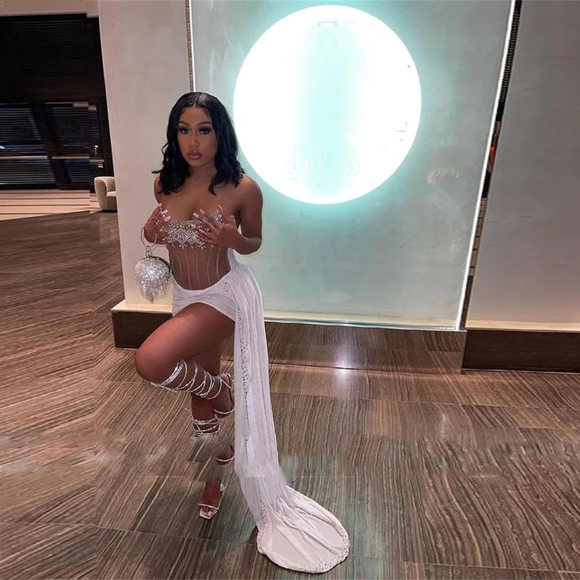 Sparkly Rhinestones White Homecoming Dresses cg24900 classygown Sparkly Rhinestones White Homecoming Dresses cg24900 classygown