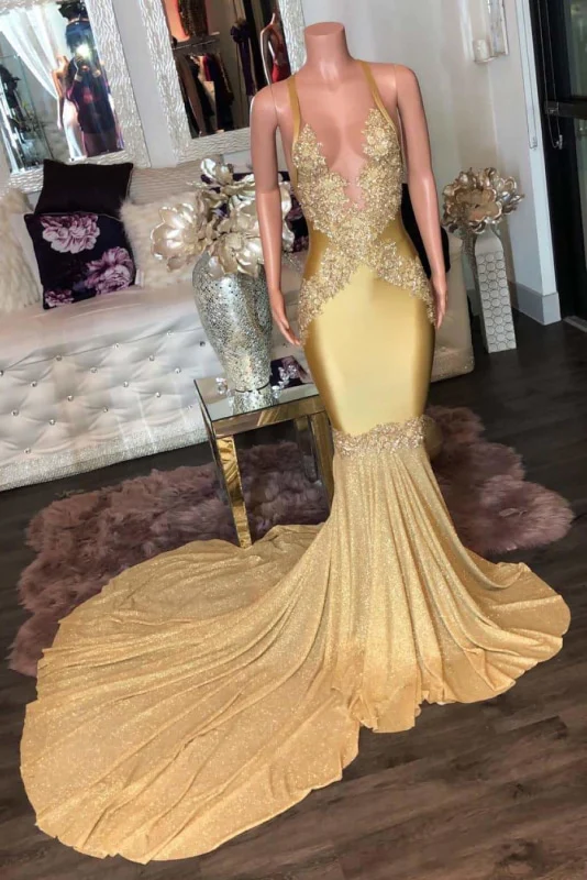 Super Shiny Halter Sleeveless Mermaid Long Prom Gown with Sweep Train cg24854