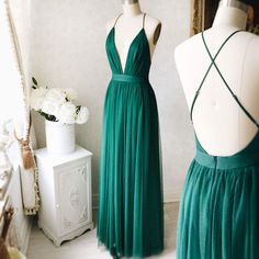 Grenn tulle Prom Dress cg10096