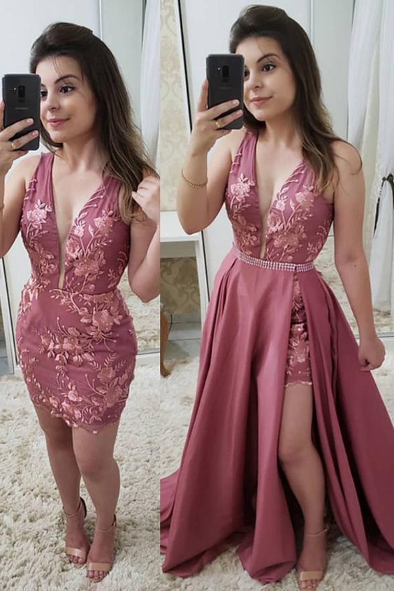 Pink Prom Dress,A-Line Prom Gown,Satin Prom Dress,Appliques Prom Gown cg10100