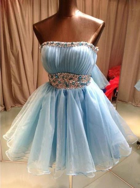 Sky Blue Beading Homecoming Dress,Sexy Party Dress cg10120