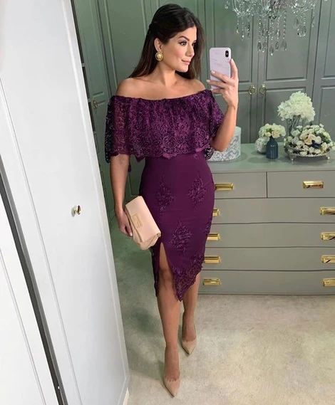 Purple Off Shoulder Lace Homecoming Dresses cg10134 classygown Purple Off Shoulder Lace Homecoming Dresses cg10134 classygown