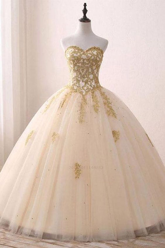 Ballkleider lang, fabelhaftes Tüll-Spitzen-Abendkleid mit herzförmigem Ausschnitt, Sweet 16-Kleid cg1016