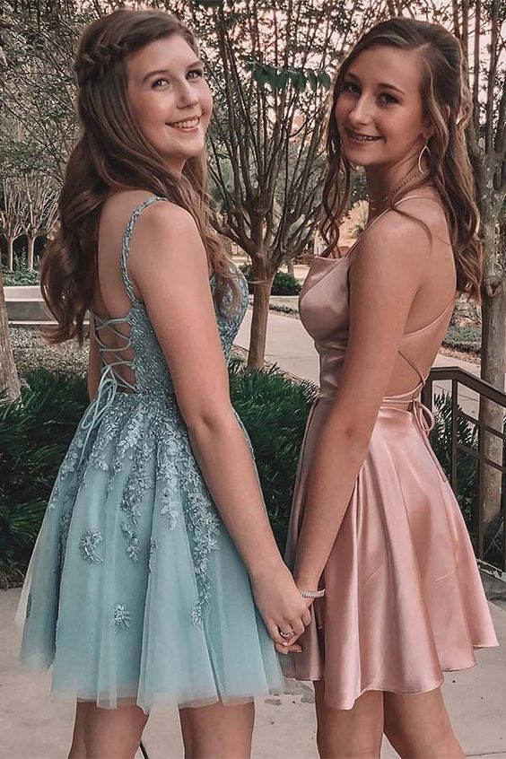 Light Blue Homecoming Dresses, Pearl Pink Homecoming Dress cg10181