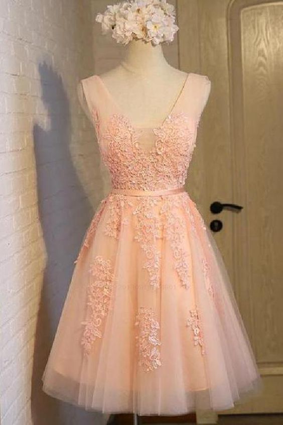 Homecoming Dresses V-neck, Homecoming Dresses Vintage, Lace Homecoming Dresses cg10326