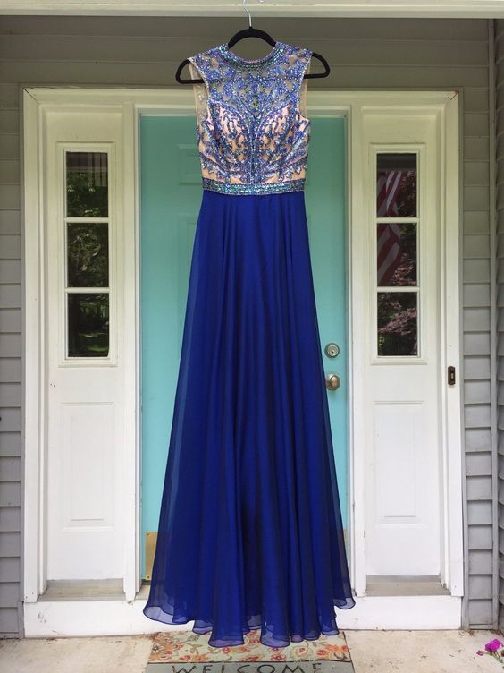 Royal Blue Prom dress, sexy prom dress cg10337