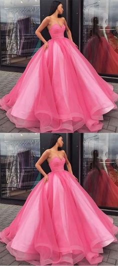 Ball Gown Sweetheart Pink Prom Dress cg10363