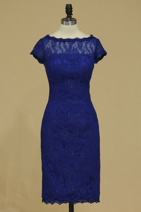 Royal Blue Mermaid Short Homecoming Dress With Lace cg10410