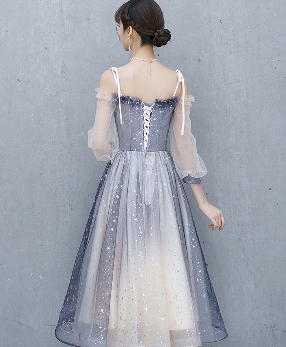Blue tulle sequin short dress blue tulle homecoming dress cg10416
