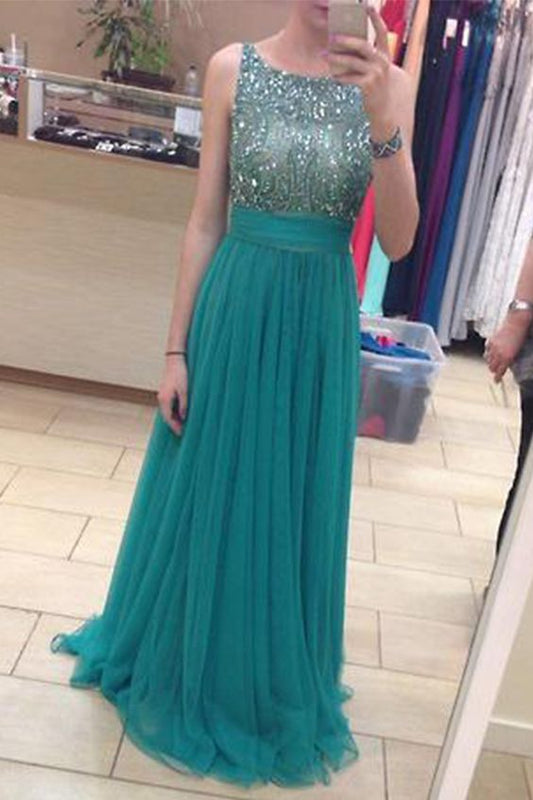 Blaues Ballkleid, Schlichtes Ballkleid, Prinzessinnen-Ballkleid, Perlenbesetzte Ballkleider cg10450
