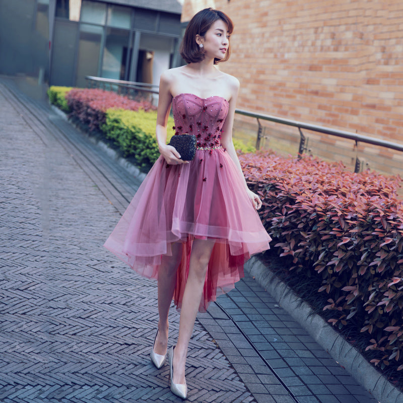 CUTE SWEETHEART NECK TULLE SHORT PROM DRESS cg10455