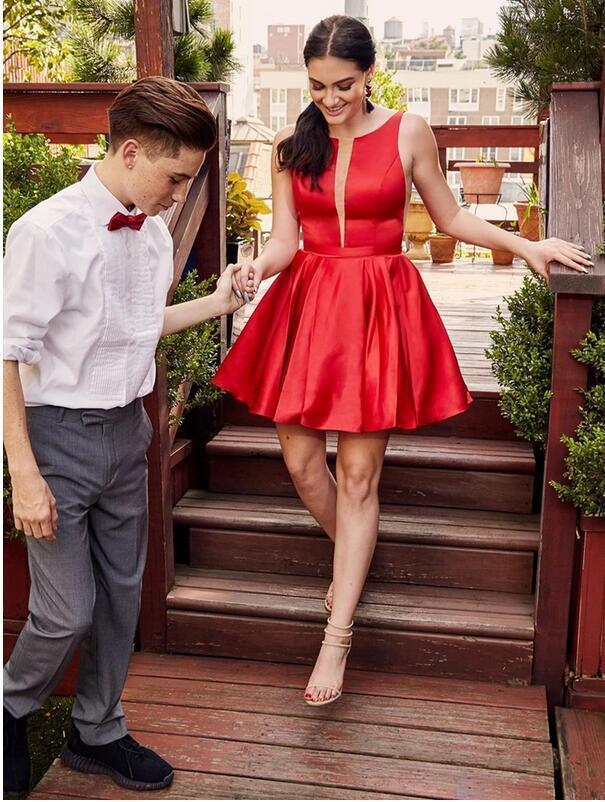 Elegant Satin Short Homecoming Dress cg10505