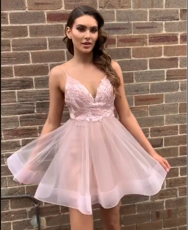 Spaghetti Straps Homecoming Dress cg10639