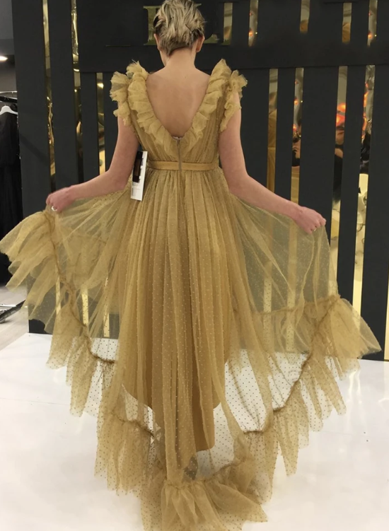 A line tulle short prom dress cg10715