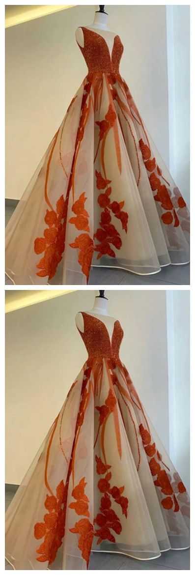 A-Linie Tüll Ballkleider V-Ausschnitt mit Perlen und Applikationen cg10721