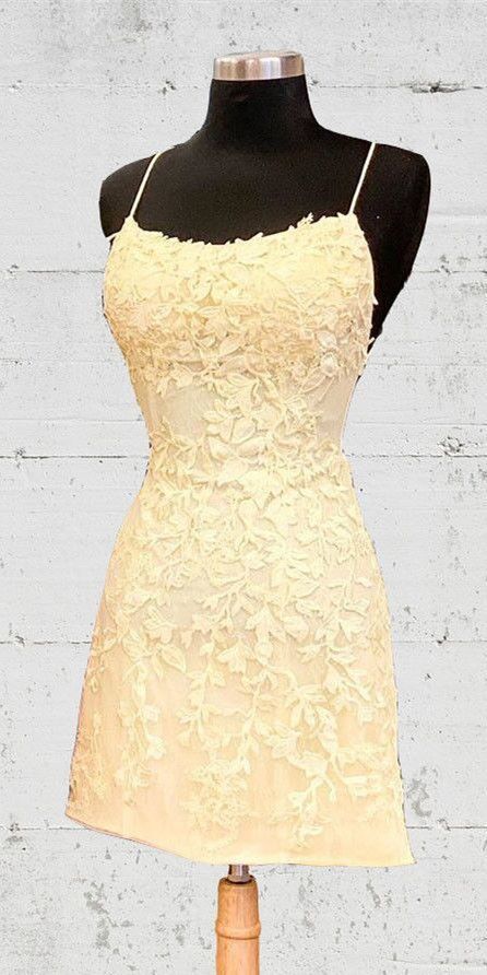 Tie Back Appliqued Sheath Homecoming Dress cg10727