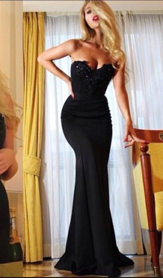 Sexy Black Sheath Mermaid Evening Dress, Long Prom Dress cg10731