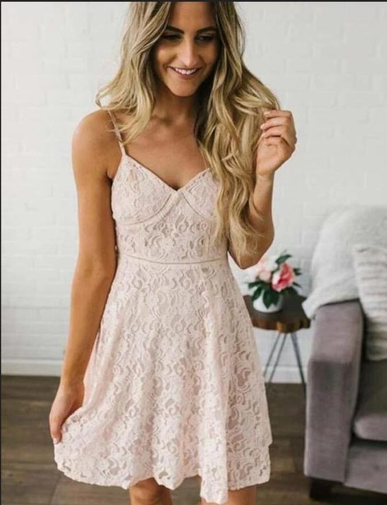 Fashion Spaghetti Straps V-neckline Short Homecoming Dress cg10735
