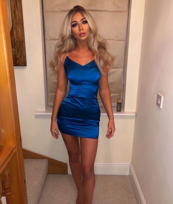 Royal Blue Boycon Short Homecoming Dress cg10742