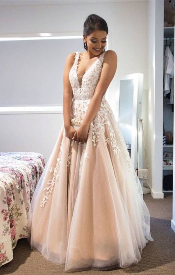 gorgeous A-line ivory formal dresses, long formal prom dresses cg10771