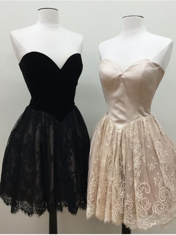 Sexy A-Line Sweetheart Sleeveless Short Homecoming Dress With Lace cg10915