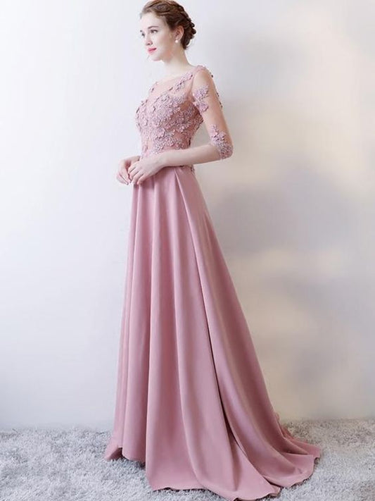 Spitzenapplikationen Volltonfarbe O-Ausschnitt Rückenfrei Elegantes Tailing Brautkleid Abendkleider Ballkleid cg10916