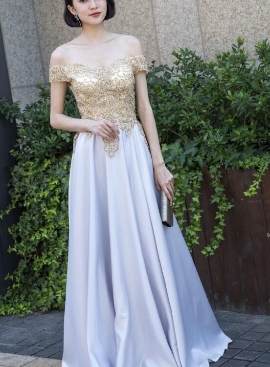 Beautiful Off Shoulder A-line Floor Length Prom Dress cg10975