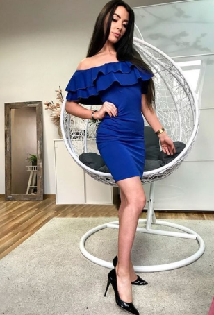 Schulterfreies, knielanges, königsblaues Homecoming-Kleid, sexy Cocktailkleid cg1099