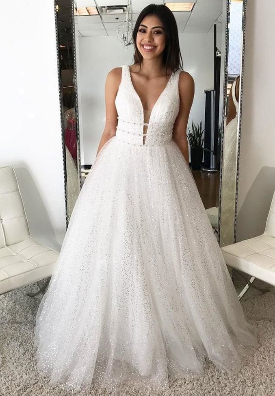 Charming V-Neck A-Line prom Dress,Long Prom Dress cg11005