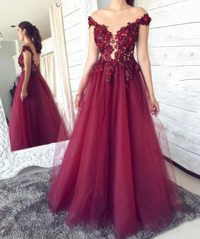 ELEGANT TULLE LACE LONG BALL GOWN prom DRESS cg11019