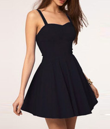 Schlichtes A-Linie Spaghettiträger Rückenfreies Schwarzes Kurzes Homecoming Kleid, Sexy Cocktailkleid cg1102