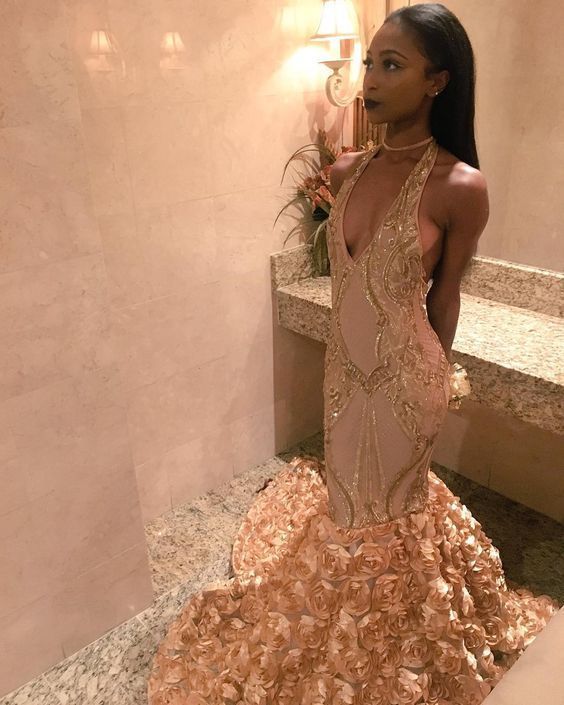 Black Girls Mermaid Prom Dresses Halter Formal Dresses cg11021 Black Girls Mermaid Prom Dresses Halter Formal Dresses cg11021