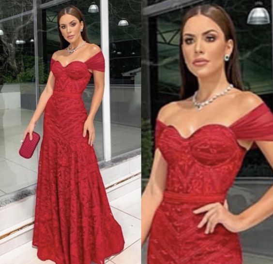 Schulterfreies langes Ballkleid, Meerjungfrau-Ballkleid cg11025