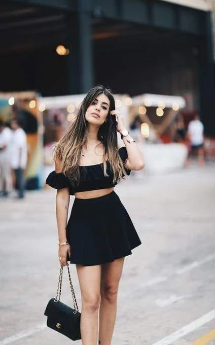 Two Piece Black Short Homecoming Dress cg11055