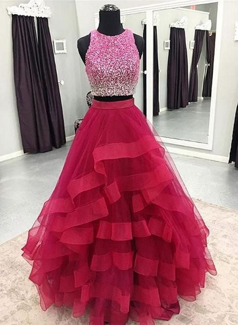 Two Pieces Prom Dress,Long Dress, Back to Schoold Party Gown cg11103
