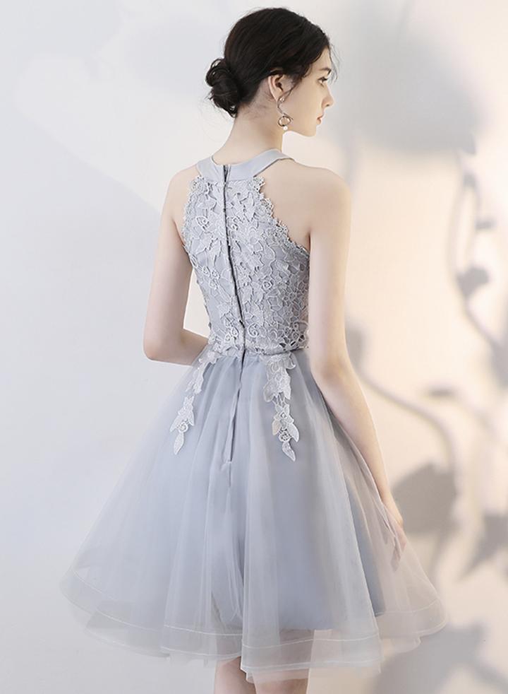 Cute gray tulle short homecoming dress party dress cg11114