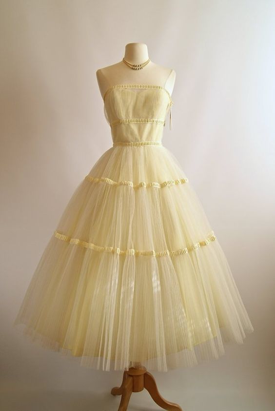 Vintage yellow dress Homecoming Dress cg11152
