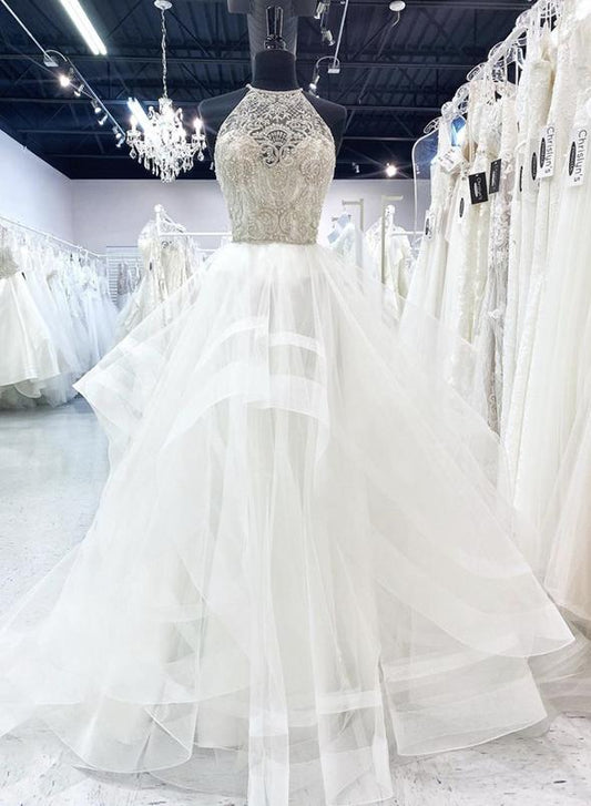 Weißes langes Ballkleid aus Tüll, formelles Kleid, Abschlussballkleid cg11172