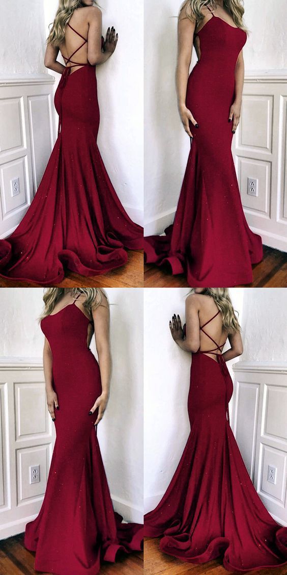Mermaid Evening Dresses Cross Back prom dress cg11214