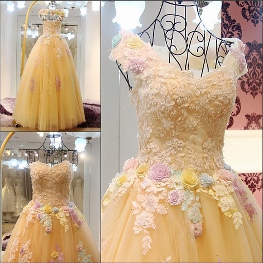 Florales Brautballkleid,Wunderschönes Hochzeitskleid,Handgemachtes Kleid langes Ballkleid cg11235